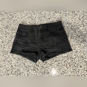Black ripped shorts